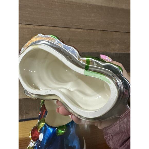 David's Cookies Snowman Family Metallic Ceramic Cookie Jar - Picture 5 of 7